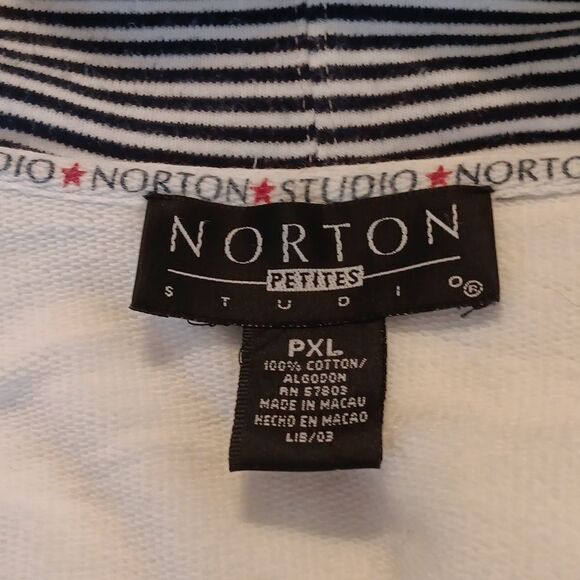 Norton Studio White Nautical Hooded  Sweatshirt - Picture 9 of 11
